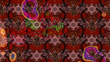 Yumuşak, bahar çiçekli arka plan. Kırmızı ve kahverengi renkte çiçekler. Raster çiçek desenli ve çiçekli..