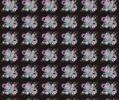 Çiçek tasarımı için inanılmaz bir kolaj cenneti tarzı. Çiçekli zambakların eskiz geçmişi. Parlak çiçekli kolaj çiçekleri gri.