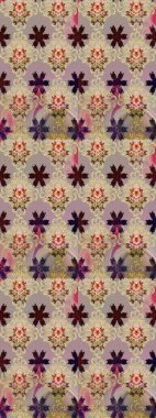 Çiçekler bej ve nötr renklerde. Raster illüstrasyonunda kusursuz çiçek deseni.