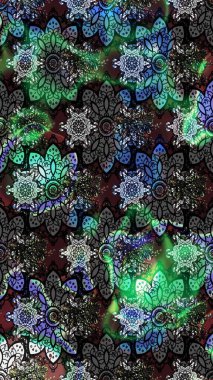 Çiçekler suluboya tarzında gri ve siyah renkte. Raster illüstrasyonunda çiçek deseni çizimi.