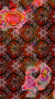 Güzel kumaş deseni. Raster suluboya çiçek deseni, narin çiçekler, kahverengi, kırmızı ve pembe çiçekler, tebrik kartı şablonu.