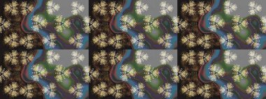 Güzel karalamalı çiçek desenli çizim. Küçük çiçekteki sevimli çiçek deseni. Raster illüstrasyonu. Güzel kumaş deseni.