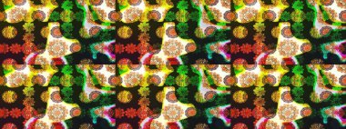 Gri ve kahverengi renkli çiçekler. Şatafatlı bahar bahçesi dokusu. Çiçek deseni. Gri ve kahverengi renklerde çiçeksiz. Raster illüstrasyonu.