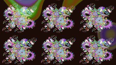 Tekstil tasarımı için gri renkli geleneksel halk çiçekleri buketi. Üzerinde gelincikler ve vadi zambakları olan renkli çiçek desenli nakış..