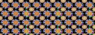 Raster Hip kumaş deseni. Kusursuz Vintage Çiçek Deseni.