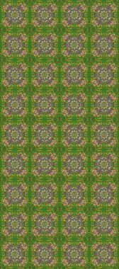 Süslü dantel iz sürücü. Doğu tarzında klasik tasarım öğesi. Yeşil, kahverengi ve gri renkte Arap dekoru. Çiçekli süslemeli, pürüzsüz bir desen. Duvar kağıdı için altın süslü illüstrasyon.