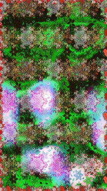 Küçük çiçekteki sevimli çiçek deseni. Yeşil ve gri renkte çiçekler.