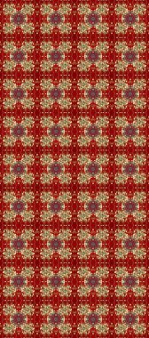 Damask kusursuz yinelenen arkaplan. Barok tarzında altın çiçekli süs. Doku arka planında altın duvar kâğıdı. Kırmızı, kahverengi ve bej renklerde altın element.