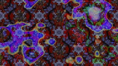 Renkli Bahar Teması eskiz kalıbı. Düz Çiçek Elementleri Tasarımı. Taslak desenli, modaya uygun kumaş deseni. Raster illüstrasyonu. Şirin çiçek elementleri..