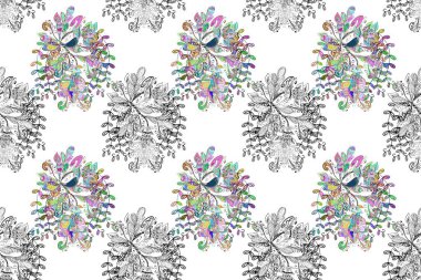 Çiçekli karalama şeklinde Raster çiçek deseni. Nazik, narin çiçek arkaplanı. Hoş renklerde çiçekler.