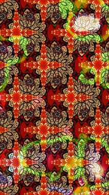 Raster illüstrasyonu. Küçük çiçekli basit bir çiçek çizimi. Moda baskısı, albüm, ambalaj kağıdı ve duvar kağıdı için zarif dekoratif süslemeler. Kırmızı renkte şirin çiçekler..