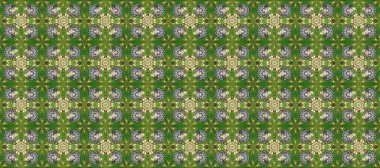 Yeşil, gri ve bej renklerde altın tekrarlayan elementlerle soyut arkaplan. Kusursuz oryantal klasik altın desen.