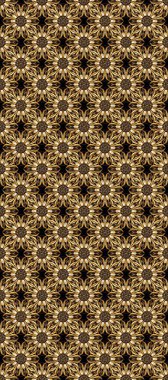 Klasik raster sarısı, kusursuz desen. Çiçek süsü kumaş deseni, cam, çiçek desenli metal kahverengi, siyah ve bej renklerinde altın elementlerle.