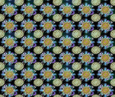 Düz Çiçek Elementleri Tasarımı. Güzel çiçek deseni. Renkli Bahar Temalı Kusursuz Arkaplan. Siyah ve nötr renkte çiçekler.