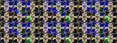 Raster illüstrasyonundaki çiçek desenli çizim. Suluboya tarzında mavi renkte çiçekler.