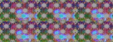 Renkli Bahar Temalı Kusursuz Arkaplan. Gri renkli çiçekler. Raster illüstrasyonunda kusursuz çiçek deseni. Düz Çiçek Elementleri Tasarımı.