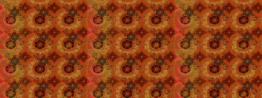 Düz Çiçek Elementleri Tasarımı. Kahverengi ve turuncu renkli çiçekler. Sevimli çiçek raster deseni. Renkli Bahar Teması çizim şablonu.