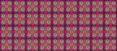 Düz elle çizilmiş klasik koleksiyon. Altın desenli mor, bej ve kahverengi renkler ve altın elementler. Arkaplan, kumaş, altın duvar kağıdı. Raster altın pürüzsüz desen.