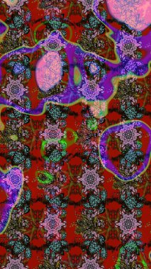 Raster illüstrasyonu. Küçük çiçekteki sevimli çiçek deseni. Çizim.