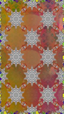 Küçük çiçekli şirin bir desen. Çiçek ve yapraklı çiçek deseni. Raster illüstrasyonu.