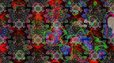 Raster çiçek izi. Çiçekli siyah ve gri çizim deseni. Klasik taslak çizimi.