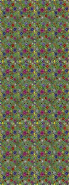 Şirin karalama çiçekleri olan kusursuz çiçek desenleri. Raster illüstrasyonu. Eskiz stili yeşil renkler. Raster illüstrasyonu. El yapımı çiçek ve bitki koleksiyonu.