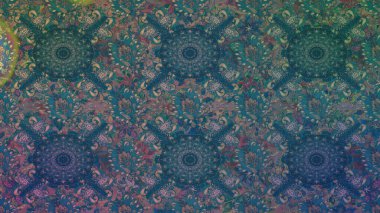 Yaz çiçekleri teması. El çizimi, soyut ve süslü elementler. Klasik çiçekler. Suluboya resim taklit Raster çizimi. Mavi ve yeşil renkler.