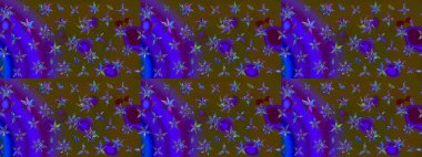 Raster deseni. Küçük çiçekte güzel bir çiçek deseni var. Çiçekli çiçek deseni, suluboya..