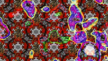 Çiçekler, dallar, bitkiler ve çiçekler. El çizimi. Güzel kumaş deseni. Raster illüstrasyonu.