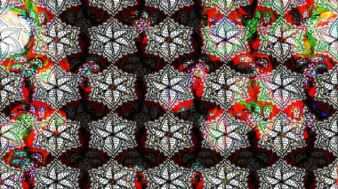 Çiçekli karalama şeklinde Raster çiçek deseni. Raster illüstrasyonu. Nazik, yaz çiçekleri siyah ve gri renklerde.