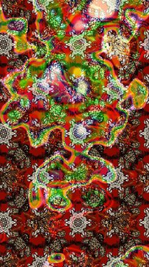 Kahverengi ve kırmızı renkler üzerine çiçek desenli eskiz, el yapımı papatyalar, papatyalar. Tekrarlayan çiçek arkaplanı, zarif kahverengi ve kırmızı çiçek duvar kağıdı.