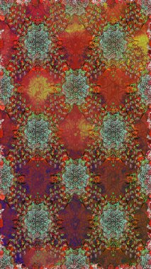 Çiçekli, pürüzsüz bir desen. Raster çiçekleri klasik tarzda çizilmiş. Raster illüstrasyonu. Yumuşak, bahar çiçekleri kahverengi renklerde.