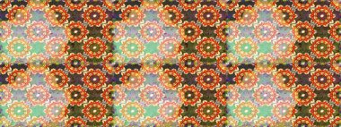 Raster soyut çiçek çelengi altın karalama fantezi yaprakları ve tarafsız renklerde çiçek. El yapımı dekoratif çerçeve, albüm kapağı, tebrik kartı, klasik Art deco tarzı.