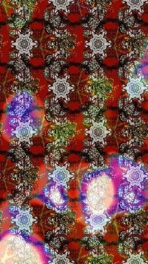 Çiçekli eskiz çizimi. Kahverengi, gri ve kırmızı renkte çiçekler. Düz Çiçek Elementleri Tasarımı. Renkli Yaz Teması çizim şablonu.