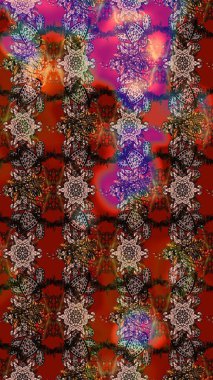 Raster Henna dövme stili. Tekstil, tebrik kartı, boyama kitabı, telefon kılıfı baskısı için kullanılabilir. Etnik Mandala süsü. Hint çiçekli desenli şal desenli..