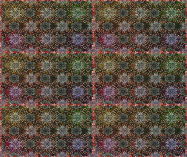 Gri ve kahverengi çiçekli kusursuz desen, suluboya çiçek deseni, sevimli çiçek, duvar kağıdı, kart veya kumaş için fayanslı. Raster - stok.