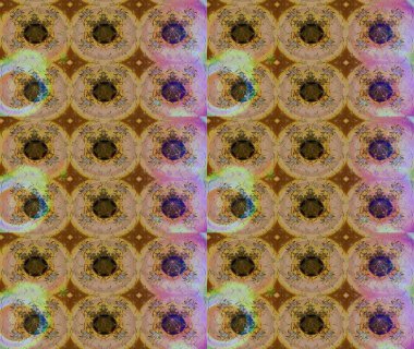 Renkli Yaz Temalı eskiz kalıbı. Kahverengi renkli çiçekler. Sevimli çiçek raster deseni. Düz Çiçek Elementleri Tasarımı.