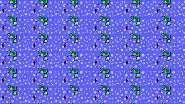 Sevimli küçük çiçek desenle. Raster resim. Çiçek desenli çiçek ve yaprakları ile.