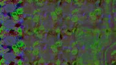 Renkli unsurlarla hareketli arka plan görüntüleri. Çiçekler. Eski model. Bayrak tarzı. Video kaydı. Şablon. Döngü. Kusursuz..