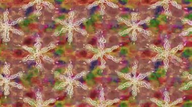 Renkli unsurlarla hareketli arka plan görüntüleri. Çiçekler. Eski model. Bayrak tarzı. Video kaydı. Şablon. Döngü. Kusursuz..