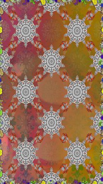 Raster resim. Çiçek desenli çiçek ve yaprakları ile. Sevimli küçük çiçek desenle.