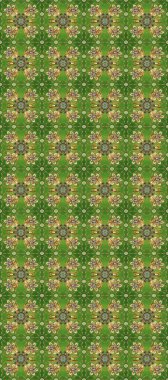 İslam tasarımı. Yeşil ve bej renklerde altın desenli altın elementler. Çiçek kiremitleri. Raster altın tekstil baskısı. Kusursuz desenli oryantal süs.