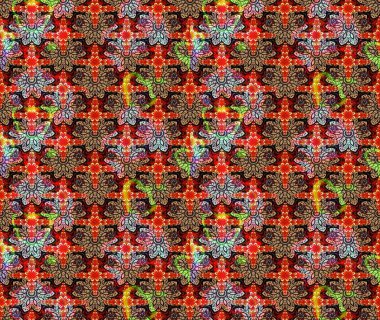 Hediye ambalaj kağıdı, tebrik kartları, posterler ve pankart tasarımı. Raster düz çiçek çizim deseni. Kırmızı renkte çiçekler.