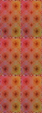 Çiçekli karalama şeklinde Raster çiçek deseni. Kahverengi ve turuncu renkli çiçekler. Yumuşak, yaz çiçekli arka plan.