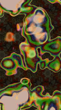 Eskiz arkaplan modeli. Raster - stok. Yapraklı çiçekler ve papatya çiçekleri kahverengi, yeşil ve gri renklerde.