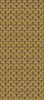 Çiçek desenli altın metal. Kahverengi, bej ve sarı renklerde altın elementler. Kusursuz altın desen. Raster altın çiçek süsü brokar kumaş ve cam desenli..