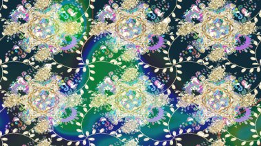 Çiçekli bahar çiçekleri. Robot resim. Küçük çiçekte güzel bir desen. Küçük renkli çiçekler. Motley illüstrasyonu. Moda baskıları için zarif bir şablon.