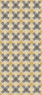 Altın rengi ve altın elementler üzerinde altın pürüzsüz desen. Kusursuz damaske klasik altın desen. Raster illüstrasyonu. Tekrarlayan ögelerle soyut arkaplan Raster.