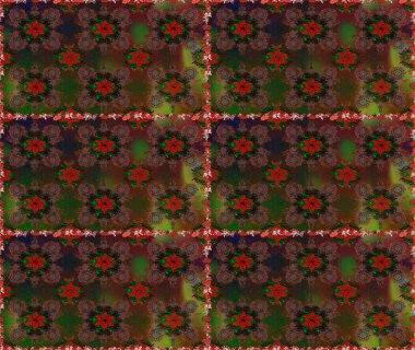 Düz Çiçek Elementleri Tasarımı. Renkli Bahar Temalı Kusursuz Arkaplan. Raster..