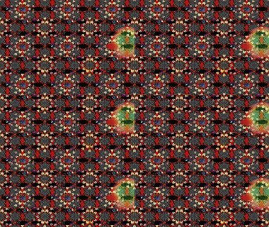 Raster illüstrasyonundaki çiçek desenli çizim. Güzel kumaş deseni. Raster illüstrasyonu. Siyah ve gri renklerde.